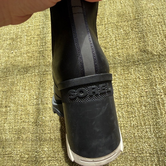 Sorrel Brex Waterproof Block Heel Chelsea Boot in Black/White Size 10 - Picture 5 of 5